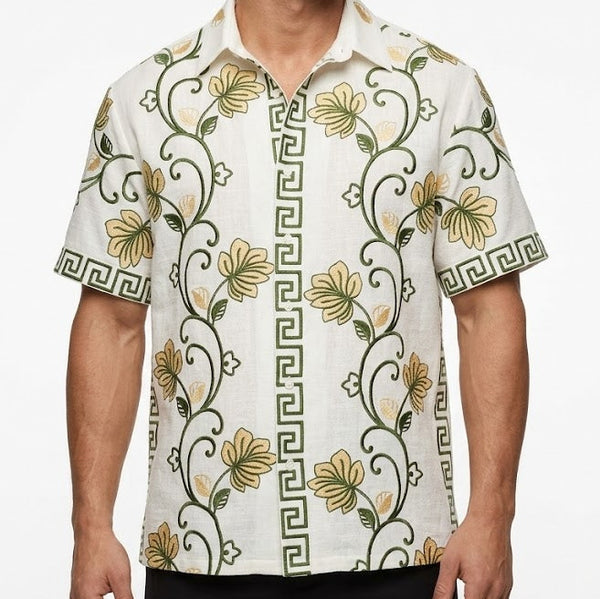 Premium Floral Print Half Sleeve Shirt  Luxury Designer Style