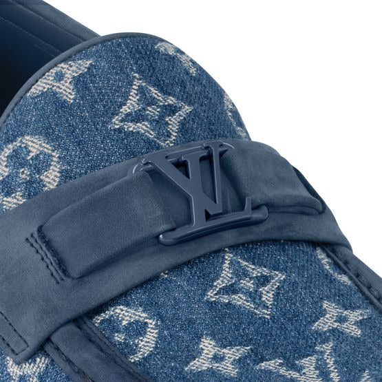 Luxury Blue Monogram Denim Loafers – Stylish, Premium & Modern