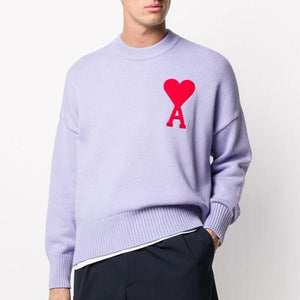 Premium Round Knit Heart Logo Sweater