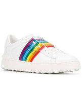 Women's Rainbow Colour Open Low Top Sneakers White