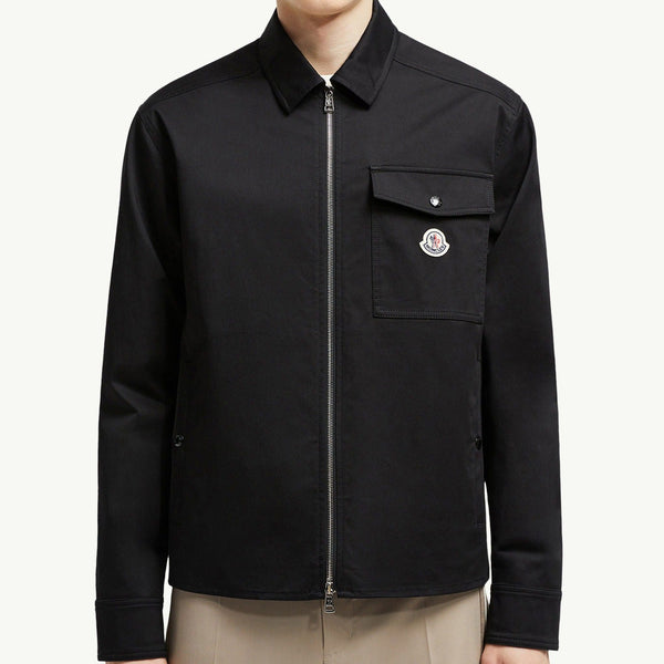 Exclusive Branded  Cotton Gabardine Zip-Up Shirt Jacket