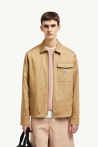 Exclusive Branded  Cotton Gabardine Zip-Up Shirt Jacket