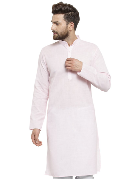 New Lenin Plain Kurta In Pink By Treemoda