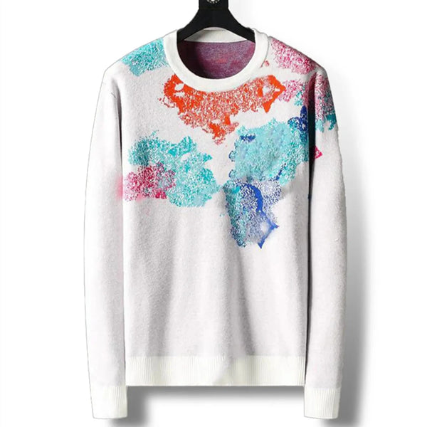 Multi-Color Brand Printed Pullover