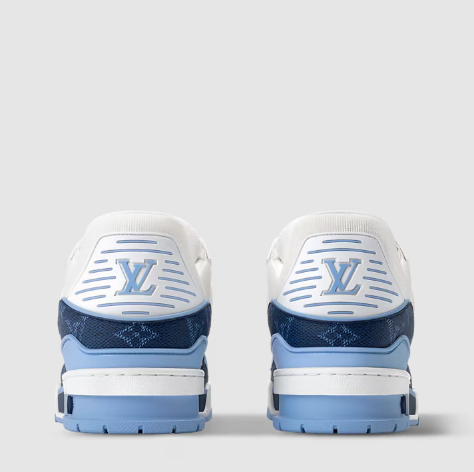 Premium Brand  Trainer Sneaker White & Marine Blue Premium Designer Shoes