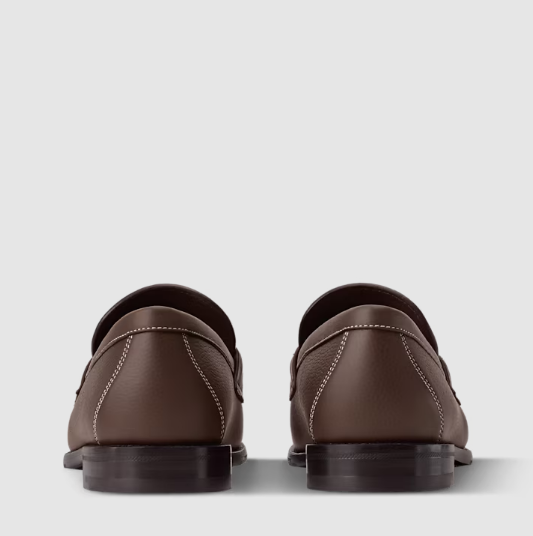 Luxury Brown Textured Leather Loafers with Signature Detail