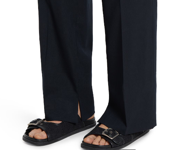 Luxury Men's Black Slide Sandal With Buckles