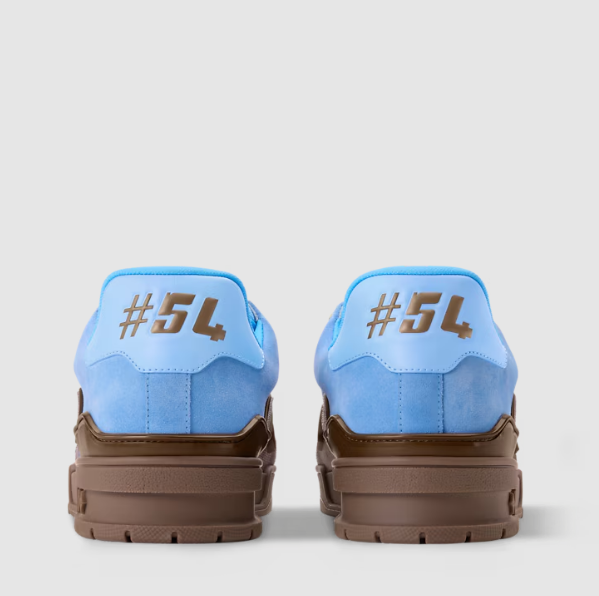 Branded Trainer Sneakers in Blue & Brown