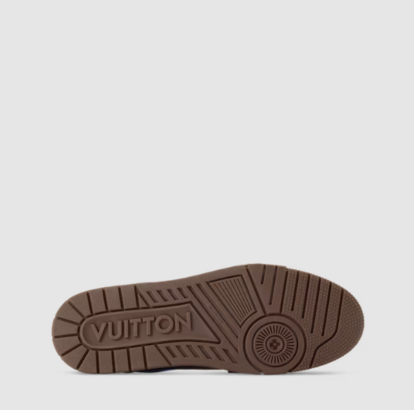 Branded Trainer Sneakers in Blue & Brown