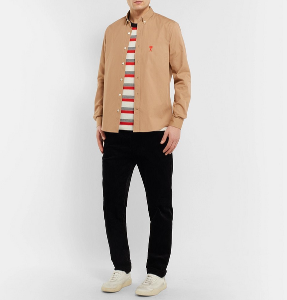 Premium Regular Fit  Button-Down Collar Shirt - Men Brown