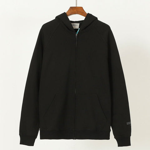 Latest Zip-Fastening Logo-Patched Black Hoodie