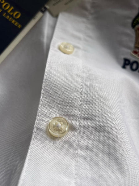 Classic White Polo Bear Shirt for Men Premium Smart Casual Style