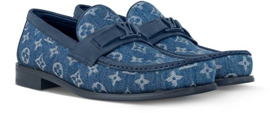 Luxury Blue Monogram Denim Loafers – Stylish, Premium & Modern