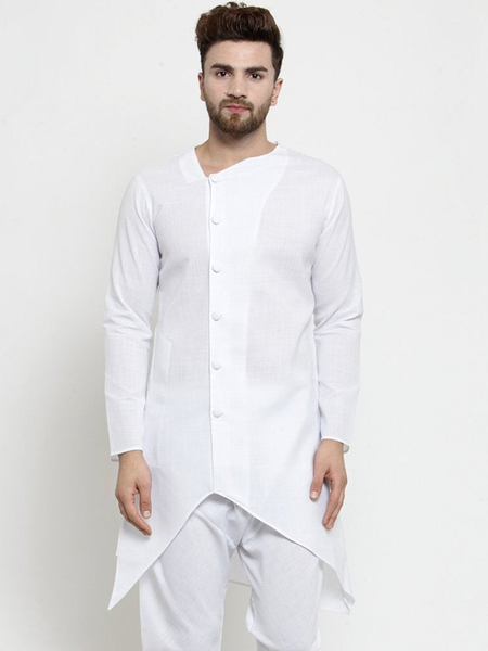 Designer White Linen Kurta For Men By Treemoda