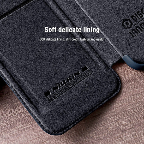 Nillkin Qin Pro Camshield Camera Slider Leather Flip + Card Slot Case for 15 Series