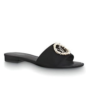 Luxury Black Embellished Flat Sandal