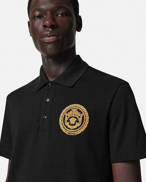 Luxury Branded Embroidered Chain Crest Polo Shirt
