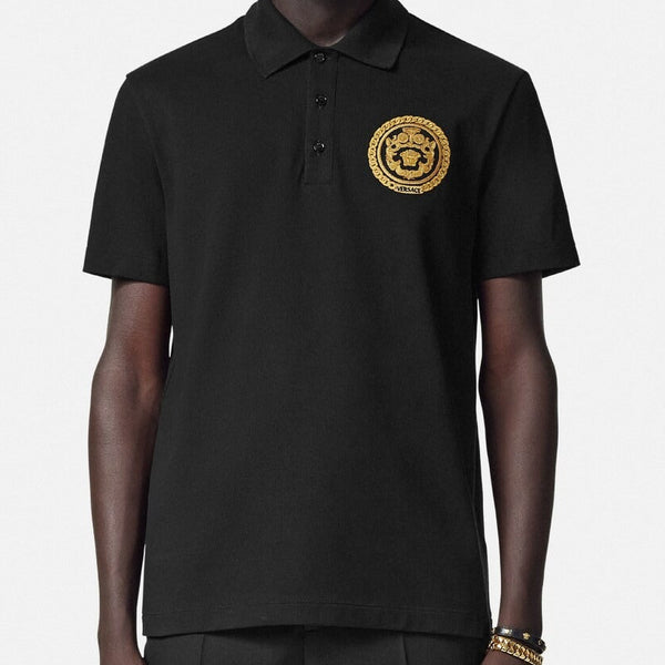 Luxury Branded Embroidered Chain Crest Polo Shirt