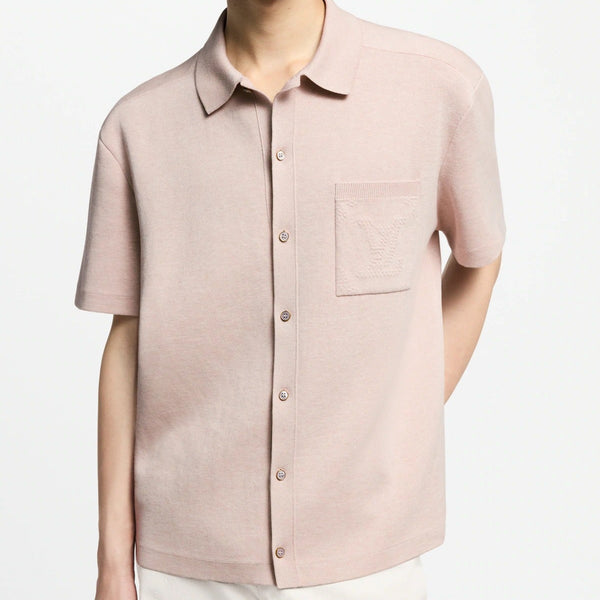Monogram Embossed Short-Sleeved Knit Shirt