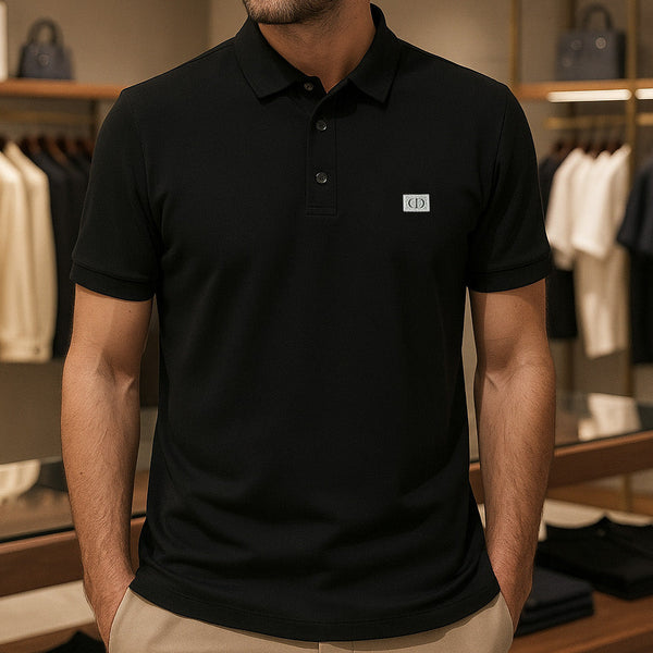 Imported Signature Style: Patched Logo Polo T-Shirt