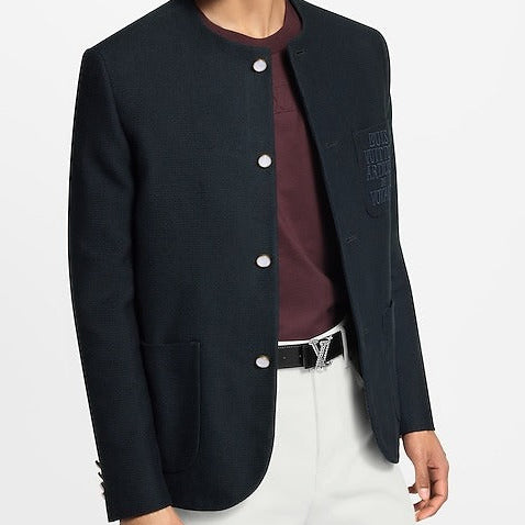 Chic Collarless Jacket