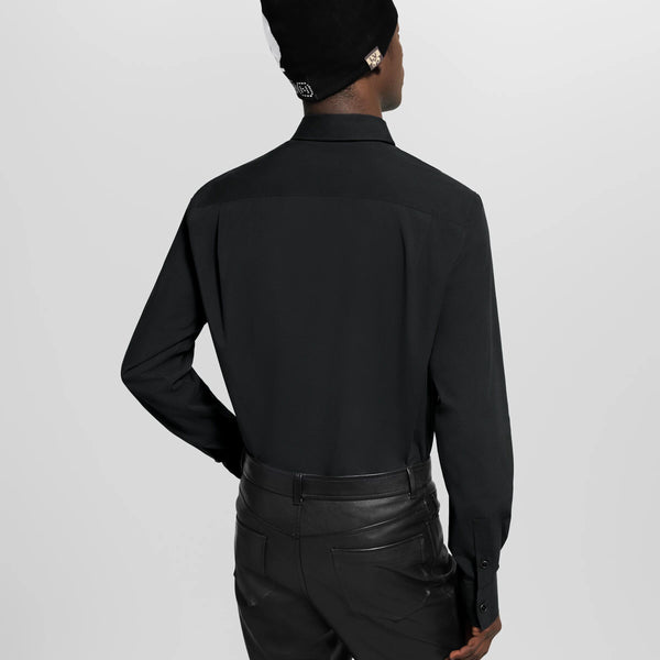 Luxury Embroidered Signature Long-Sleeve Shirt