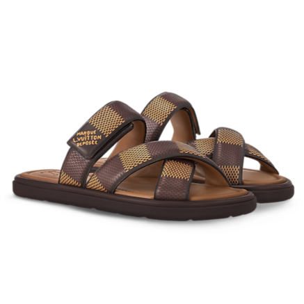 Premium Brown canvas Venice Mule Sandal