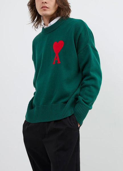 Premium Round Knit Heart Logo Sweater