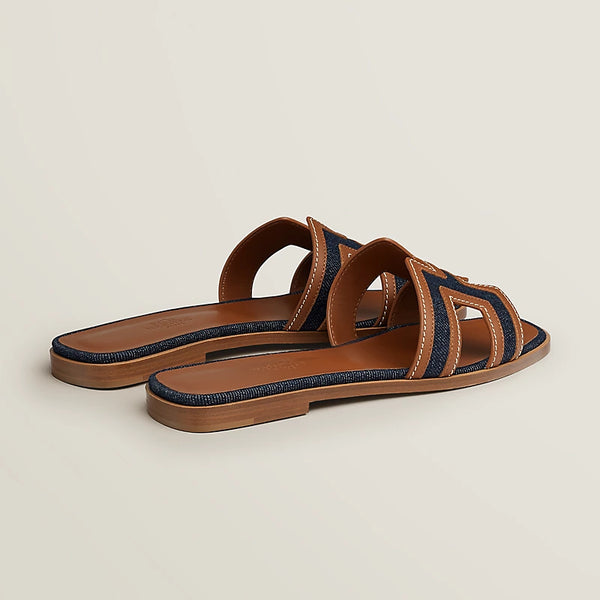 Elegant Style  Denim Oran Flat Sandal