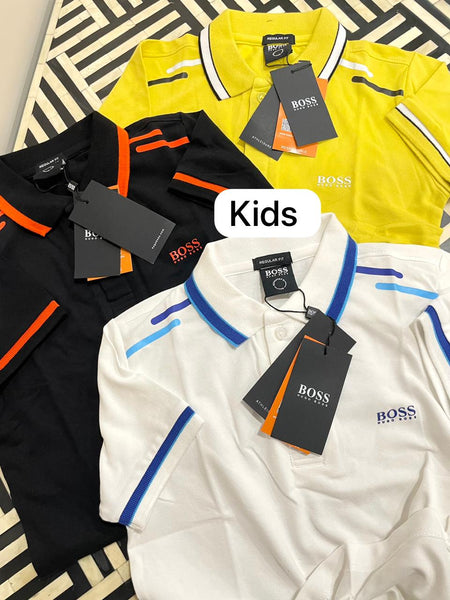 Kids Cotton Polo Shirt With Logo Embroidery