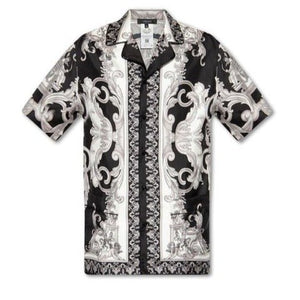 Silver Baroque Drop Shoulder Shirt For Men