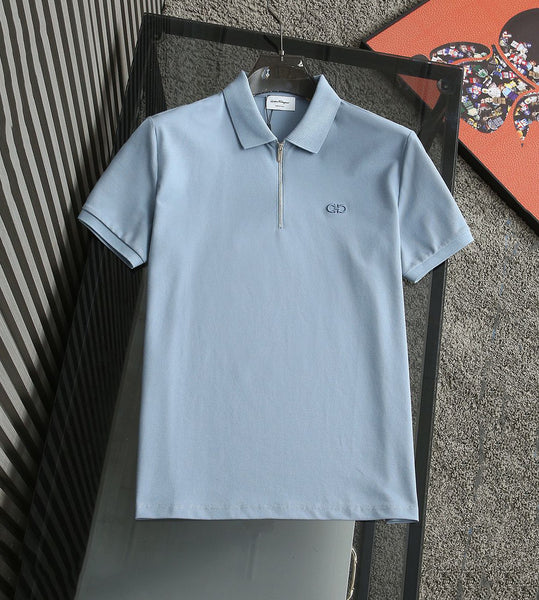 Men Premium Half Zip Fastening Polo Tees