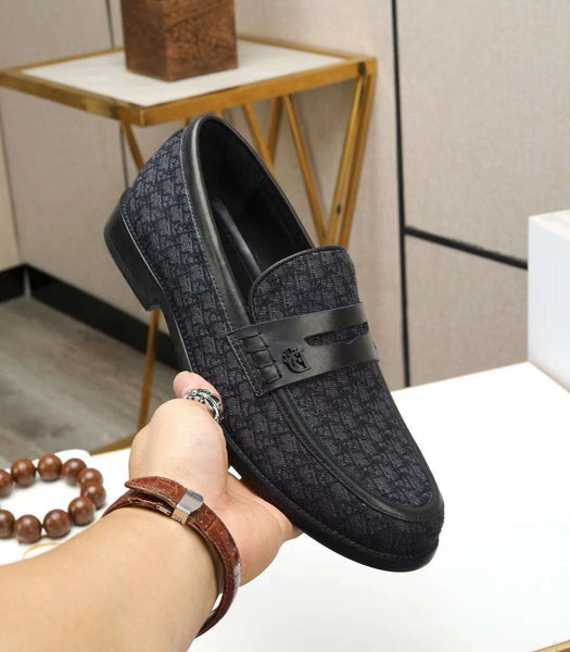 Men Branded Oblique Jacquard Loafers