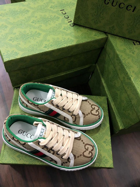 Latest All-Over Logo Printed Sneakers For Kids