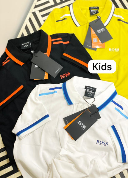 Kids Cotton Polo Shirt With Logo Embroidery