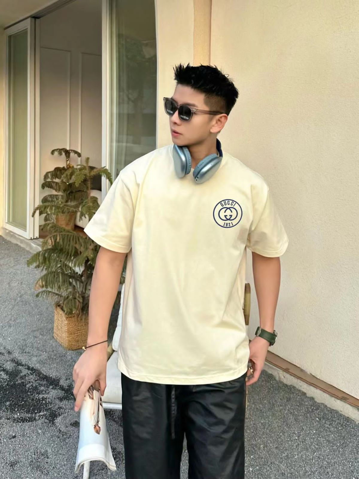 Logo Embroidery Drop Shoulder Tees For Men