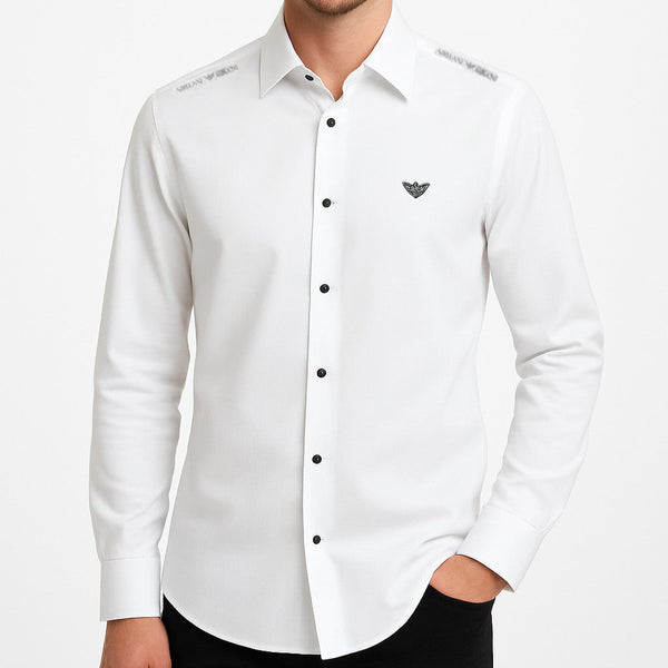 Luxury Long Sleeve Logo Shirt – Classic Elegance