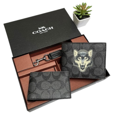 Printed Wolf  Coin Wallet