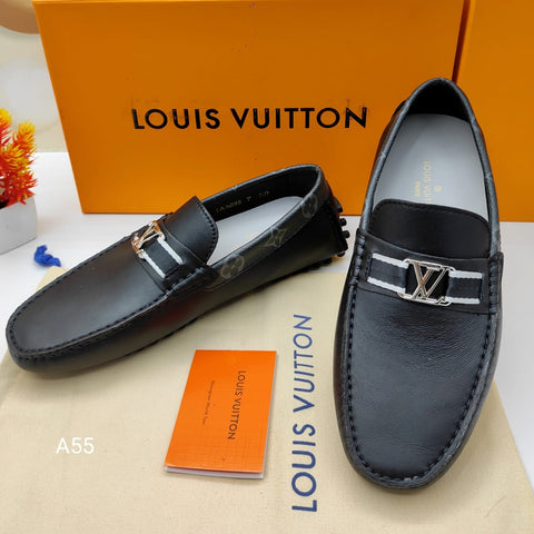 Stripe Leather Loafers For Men