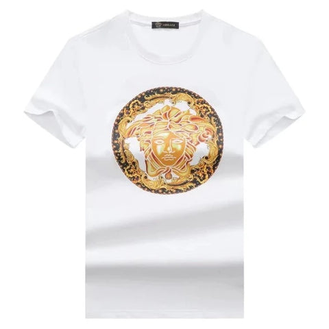 Embroidered Medusa head motif T-shirt