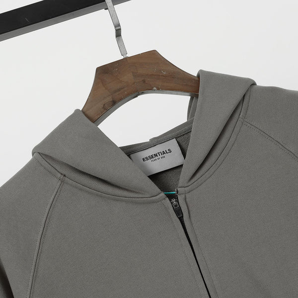 Latest Zip-Fastening Logo-Patched Grey Hoodie