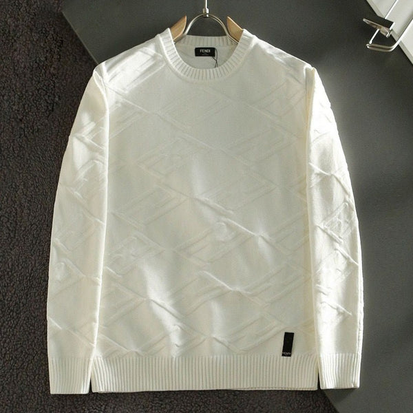 Luxury Brand Pullover With Texture Effect