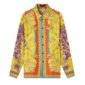 Latest Barocco-Print Multicolor Silk Shirt