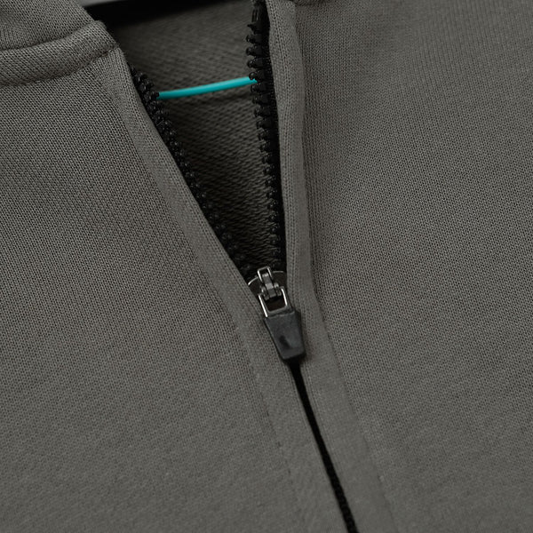 Latest Zip-Fastening Logo-Patched Grey Hoodie