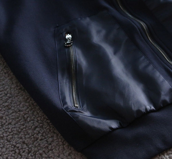 Panelled Zip-Front Hoodie For Men