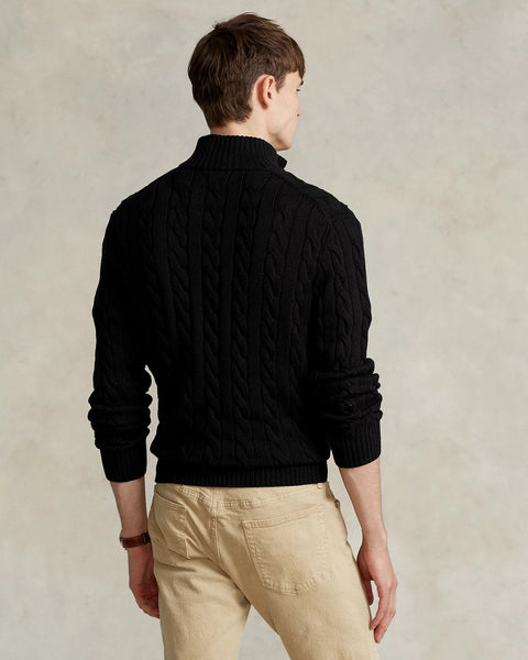 Luxury Imported Cable-Knit  Quarter-Zip Jumper