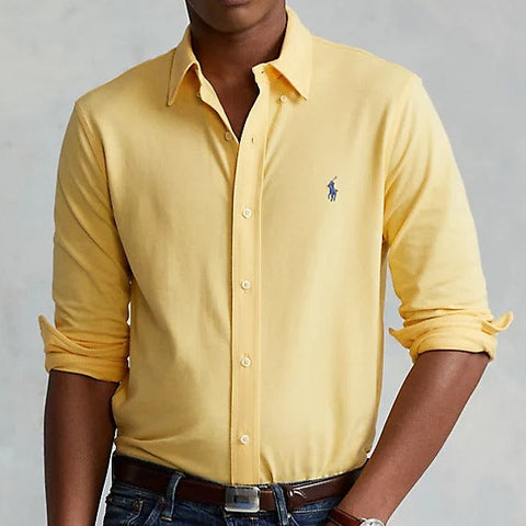 Luxury Embroidered Logo Yellow  Shirt