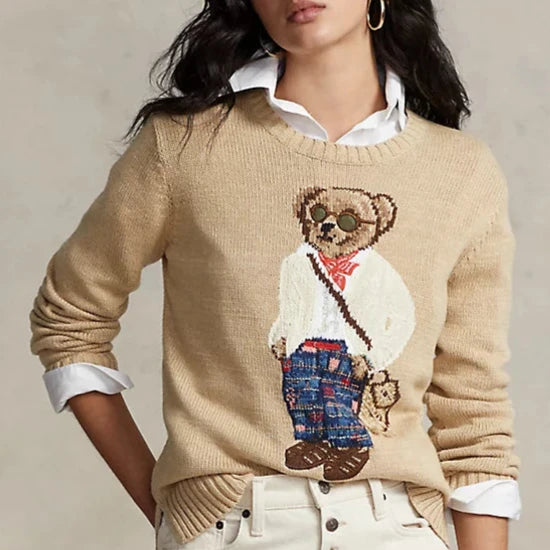 Premium Bear Knit Wool Blend Sweater