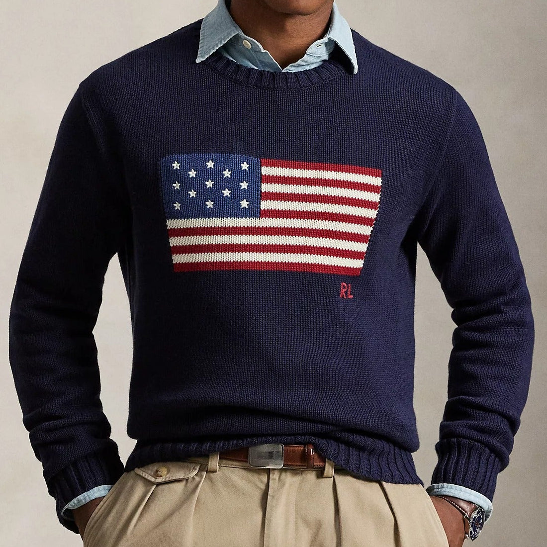 Flag Cashmere Crewneck Jumper