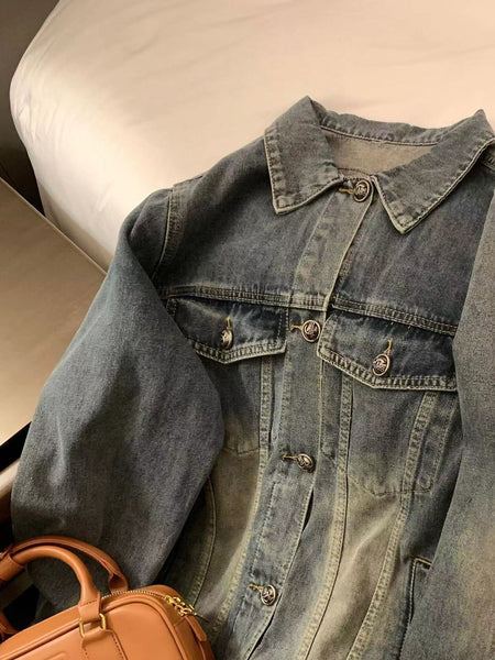 Women Premium Washed Designer Denim Jacket